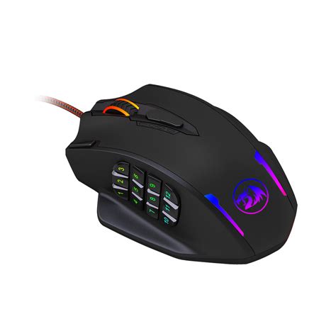 Redragon Impact 12400dpi Mmo Gaming Mouse Black Syntech