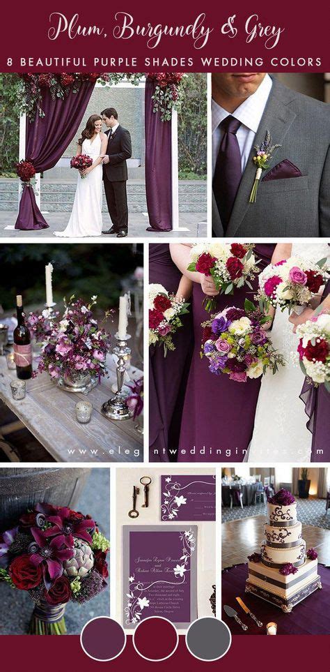 Plumburgundy And Charcoal Grey Fall And Winter Wedding Color Palette