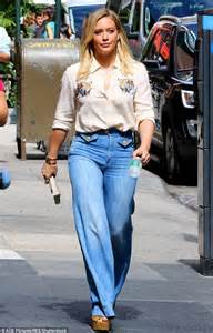 Hilary Duff Dons Seventies Retro Jeans On The Nyc Set Of Younger