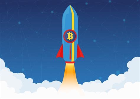 Premium Vector Bitcoin Cryptocurrency Concept Rocket Flying To The