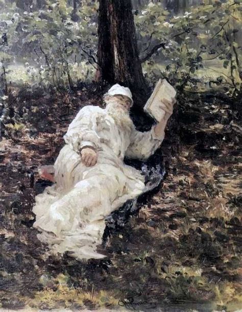 Oil Painting Replica Leo Tolstoy In The Forest 1891 By Ilya Yefimovich