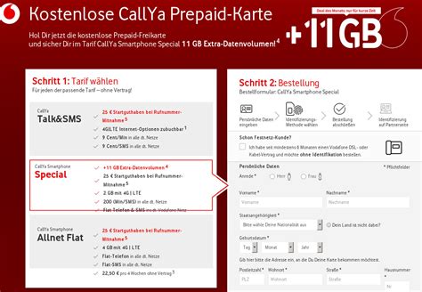 Vodafone Prepaid Tarife Gratis Gb Datenvolumen Bei Mbit