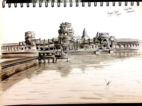 Angkor Wat Landscape Sketch By Samscrapbook On Deviantart