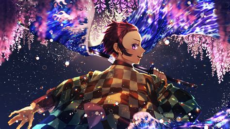 Nature, flowers, landscape, lavender, purple flowers, hd wallpaper . Demon Slayer Tanjirou Kamado With Sword With Background Of ...