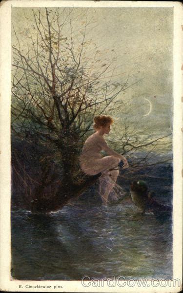 Naked Fairy Girl In Tree Overlooking Water Fantasy