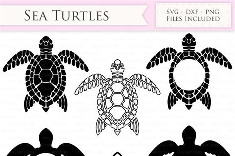 Sea Turtle Svg Files Swimming Turtle Sea Turtle Monogram Cut Files