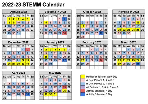 Bell Schedule And Calendar Okaloosa Stemm Academy