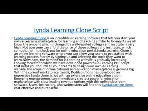 Lynda Learning Clone Ready Made Clone Scripts Youtube
