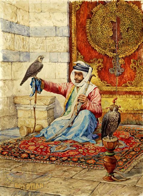 Arab Falconer Arabian Art Egyptian Art Hand Painted Oil Etsy