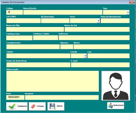 Planilha Para Cadastro De Funcion Rio Com Foto