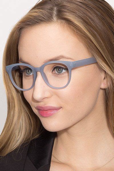 grace square matte blue glasses for women eyebuydirect eyebuydirect blue glasses