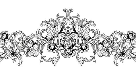 Borde ornamental marco Patrón barroco Vector sin fisuras 299723