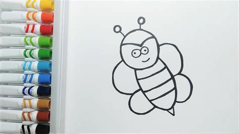 menggambar  mewarnai lebah  anak anak youtube