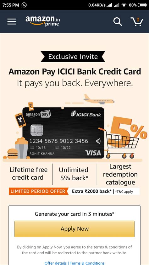 Credit needed for amazon card. lifetime free VISA icici credit card from amazon pay | DesiDime
