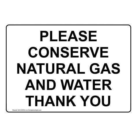 Portrait Please Conserve Natural Gas And Water Sign Nhep 36782