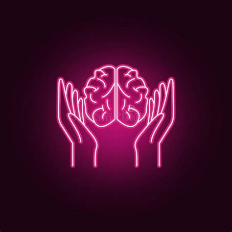 Arms And Brain Neon Icon Elements Of Idea Set Simple Icon For