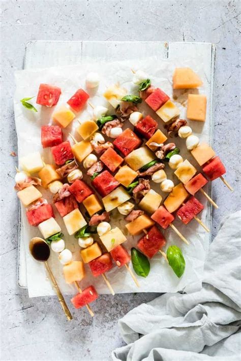 These Colourful Watermelon Skewers With A Balsamic Reduction Drizzle