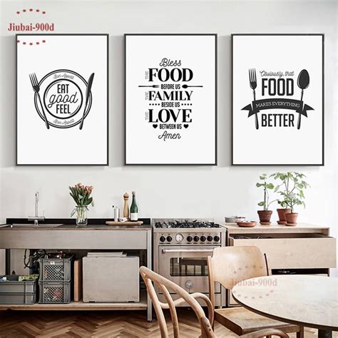Pallet boards with eat letters is a popular idea for decorating kitchens. Aliexpress.com : Buy Kitchen Decor Food Quote Canvas ...