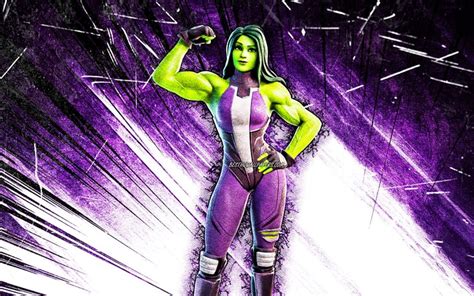 Download Wallpapers 4k She Hulk Grunge Art Fortnite Battle Royale