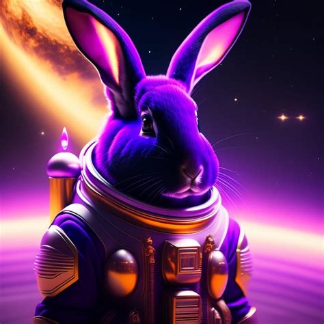 Premium Ai Image Space Bunny