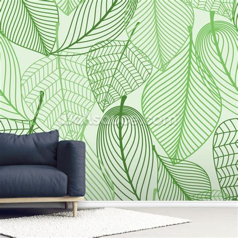 Green Leaves Wallpaper Wallsauce Ca