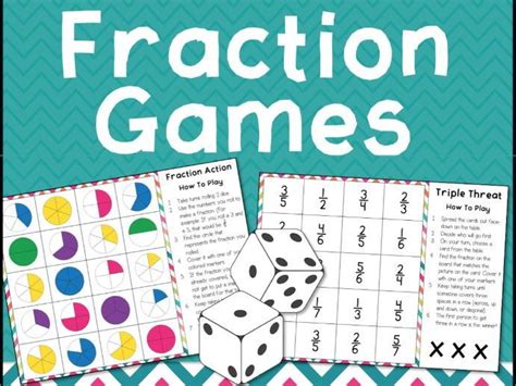Fractions Games For 2 Players Fraction Games Math Fractions