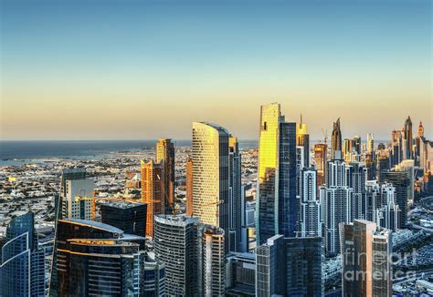 Dubai Towers At Sunset Photograph By Dmitrii Telegin Fine Art America