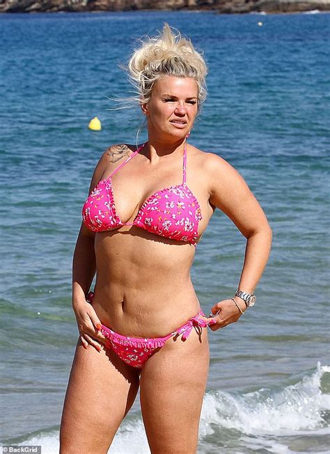 Kerry Katona Shows Off Her Curves In A Busty Pink Bikini