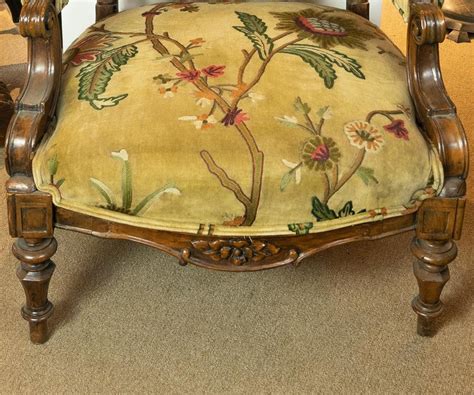 High back armchairs with wooden arms. High Back Antique Wooden Carved Upholstered Arm Chair For ...