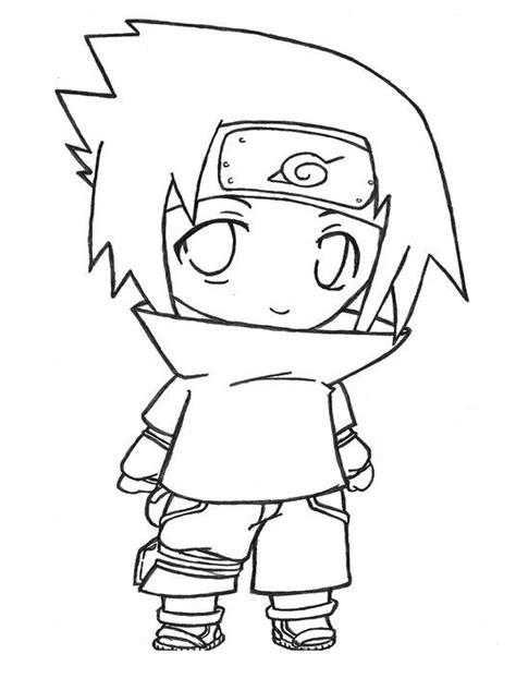 Chibi Sasuke Uchiha Coloring Page Anime Coloring Pages