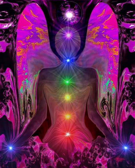 Chakra Angel Art Reiki Energy Rainbow Wall Decor Meditation Etsy