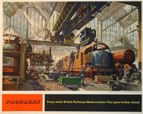 British Railways Vintage Poster Progress By Cuneo 1957 Vintage
