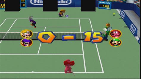 Mario Tennis 64 Birdo And Luigi Vs Wario And Waluigi Hard Court Youtube