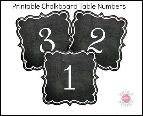 The Printable Chalkboard Table Numbers Are Black And White With One