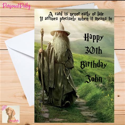 Personalised Gandalf Card Birthday Funny Lord Of The Rings Etsy