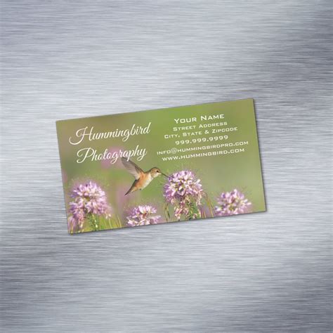 Hummingbird And Wildflowers Business Card Magnet Zazzle