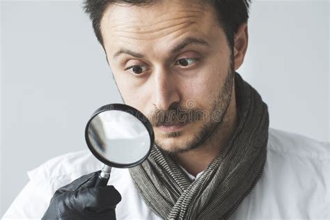 Man With The Magnifying Glass Stock Photo Image Of Lens Detective