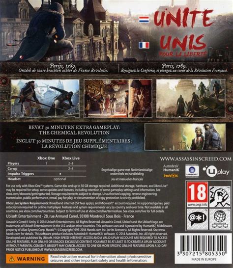 Assassin S Creed Unity Xbox One Box Cover Art Mobygames