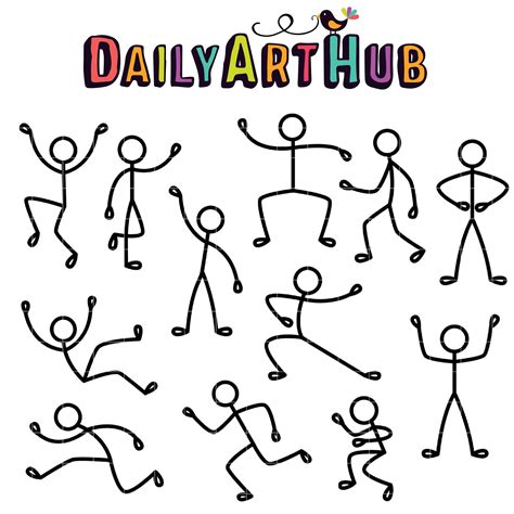 Stickman Gestures Clip Art Set Daily Art Hub Free Clip Art Everyday