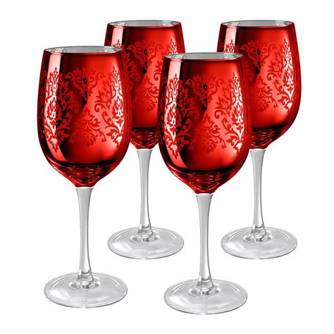 Artland Brocade 4 Pc Wine Glass Set Wine Glass Glass Wine Glass Set