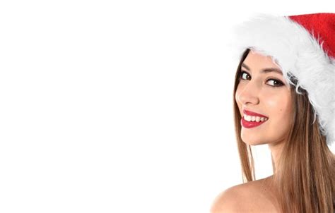 Wallpaper Look Girl Joy Smile Mood Holiday Hat New Year For