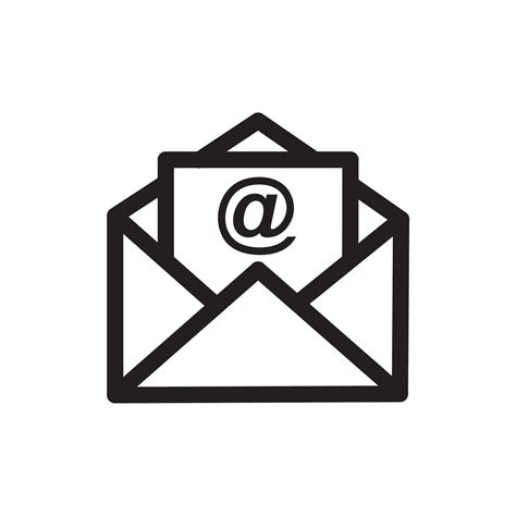 Outline Email Icon Isolated On Grey Background Open Envelope Pictogram