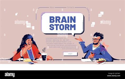 Brainstorm Banner Concept Of Team Meeting In Company Office For