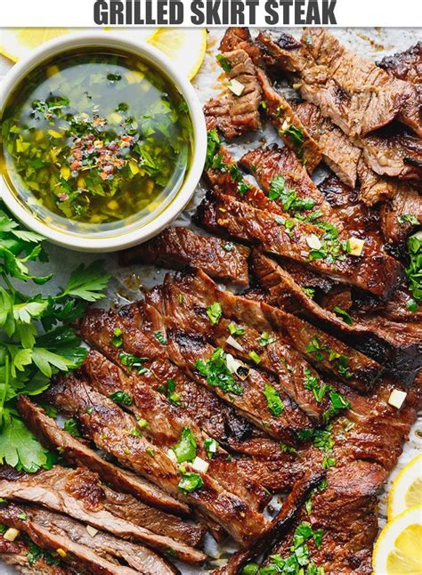 Grilled Skirt Steak With Chimichurri Easy To Make Quickly Marinated