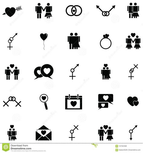 Sexual Icon Set Stock Vector Illustration Of People 107352368