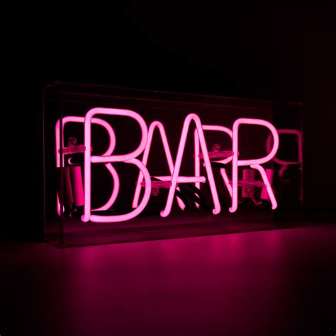Hot Pink Bar Neon Sign Margo And Plum