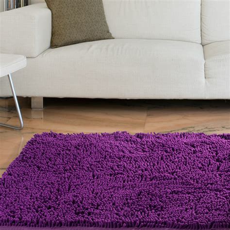 Lavish Home High Pile Purple Solid Area Rug And Reviews Wayfair