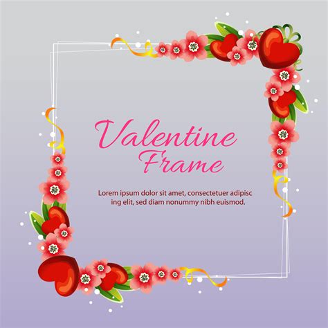 Valentine Love Frame With Flower Download Free Vectors Clipart