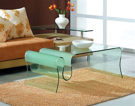 Curved Glass Coffee Table In Clear Glass Finish Hollywood Florida Jandm 062