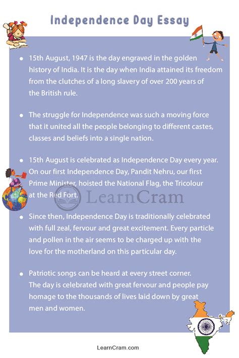 Independence Day Essay Essay On Independence Day For Students And